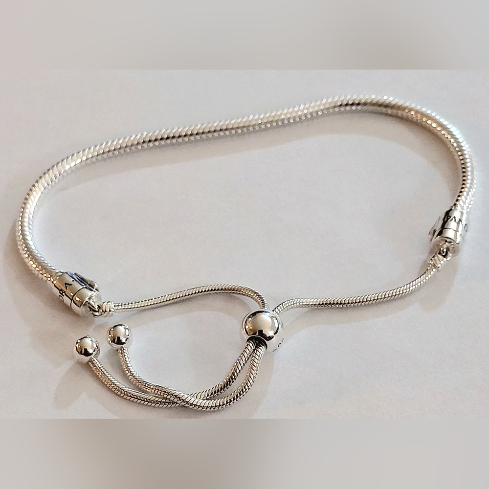Authentic NEW Pandora Snake Chain Slider Bracelet S925ALE CZ - Picture 10 of 10